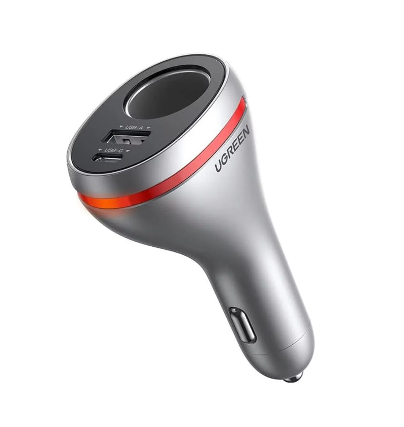 UGREEN CD204 Auto-Ladegerät – 12V Zigarettenanzünder – Silber