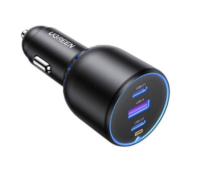 UGREEN 2xUSB-C PD+USB-A 130W Schnellladegerät fürs Auto