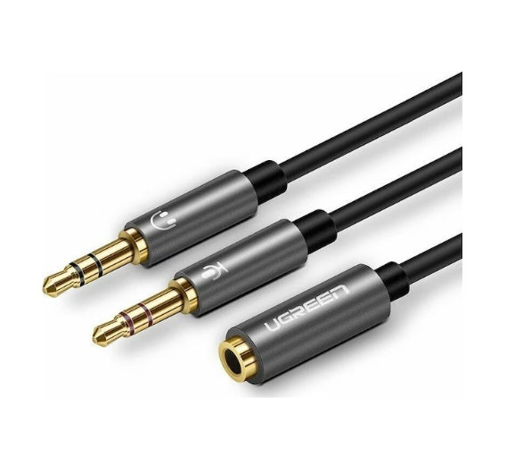 UGREEN Dual 3,5 mm Stecker auf 3,5 mm Buchse Audiokabel – Schwarz