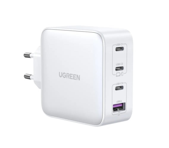 UGREEN Nexode 100W 4-Port PD GaN Schnellladegerät EU – Weiß