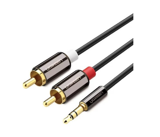 UGREEN 3,5-mm-Stecker auf 2RCA-Stecker-Kabel 1 m – Schwarz