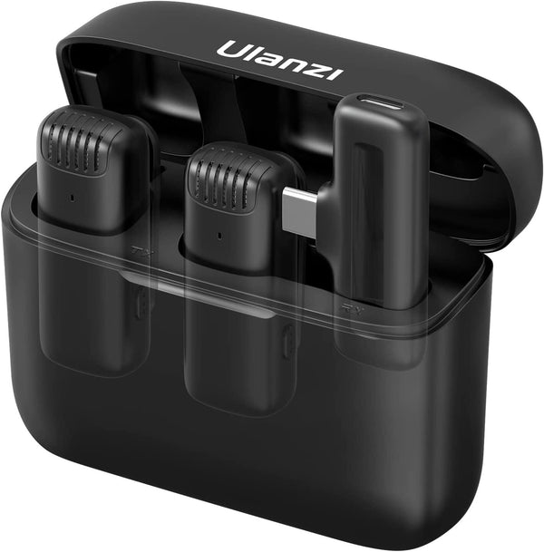 Ulanzi J12 Drahtloses Lavalier 2-in-1 Mikrofonset mit Ladekoffer