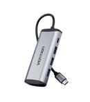 Vention 9-in-1 Multifunktions USB-C Adapter mit HDMI, USB, TF, SD und RJ45 – Grau