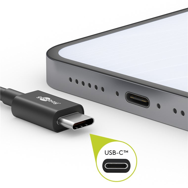 Goobay USB-A-auf-USB-C-Kabel 1 m, USB 2.0 – Schwarz