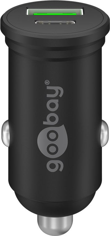 Goobay Dual-USB-Auto-Schnellladegerät USB-C PD 45 W – Schwarz