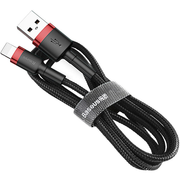 Baseus Cafule Kabel USB Für iP 2.4A 0.5m - Rot Schwarz (CALKLF-A19)