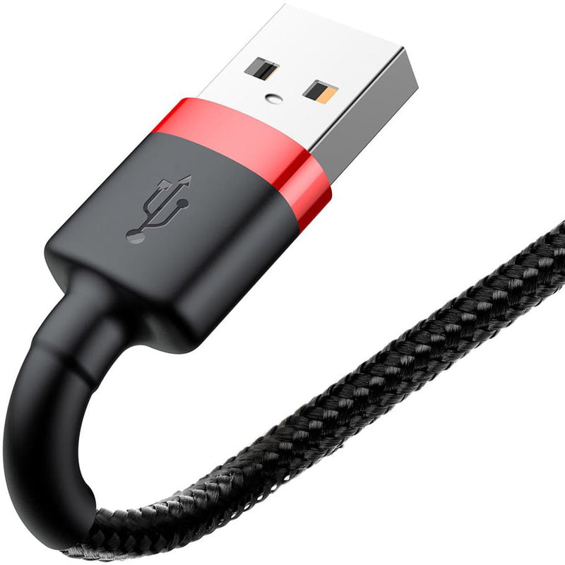 Baseus Cafule Kabel USB Für iP 2.4A 0.5m - Rot Schwarz (CALKLF-A19)