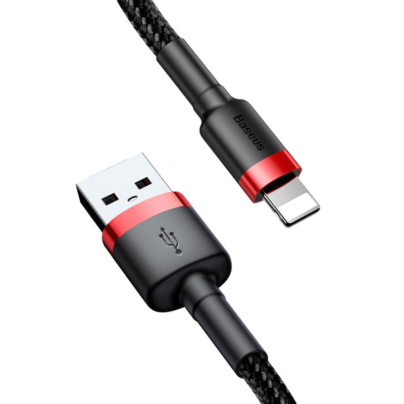 Baseus Cafule Kabel USB Für iP 2.4A 0.5m - Rot Schwarz (CALKLF-A19)