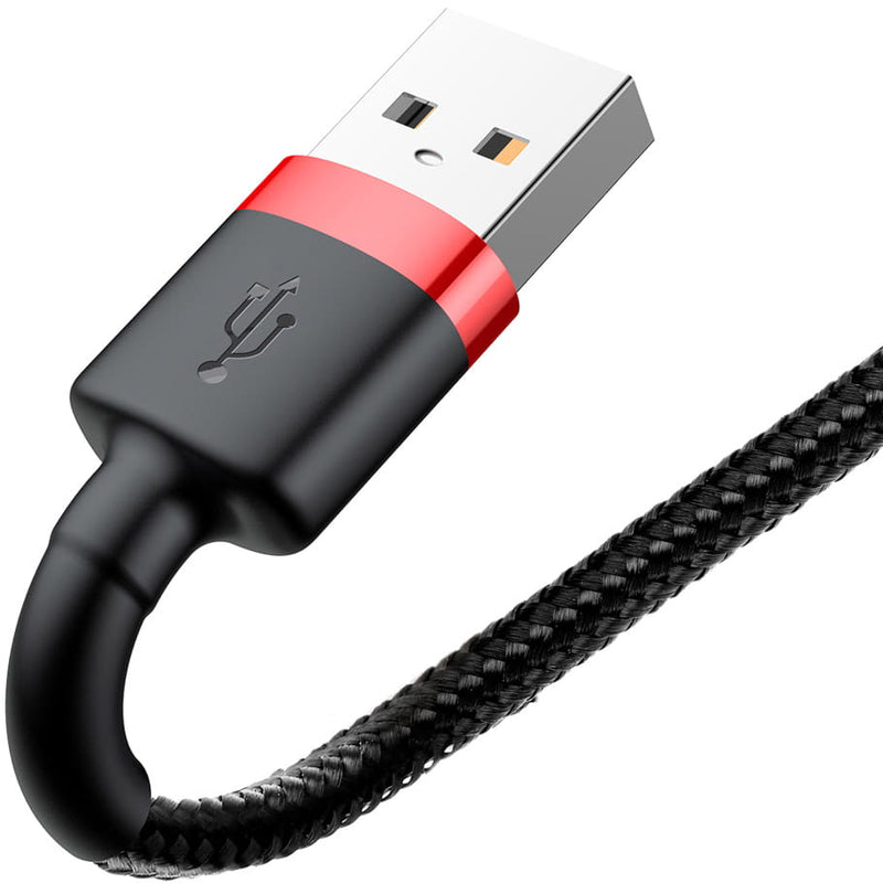 Baseus Cafule Kabel USB Für iP 2.4A 1m - Rot Schwarz (CALKLF-B19)