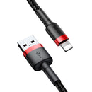 Baseus Cafule Kabel USB Für iP 2.4A 1m - Rot Schwarz (CALKLF-B19)