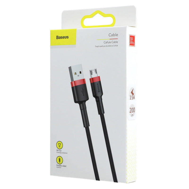 Baseus Cafule Kabel USB Für Micro 1.5A 2m - Rot Schwarz (CAMKLF-C91)