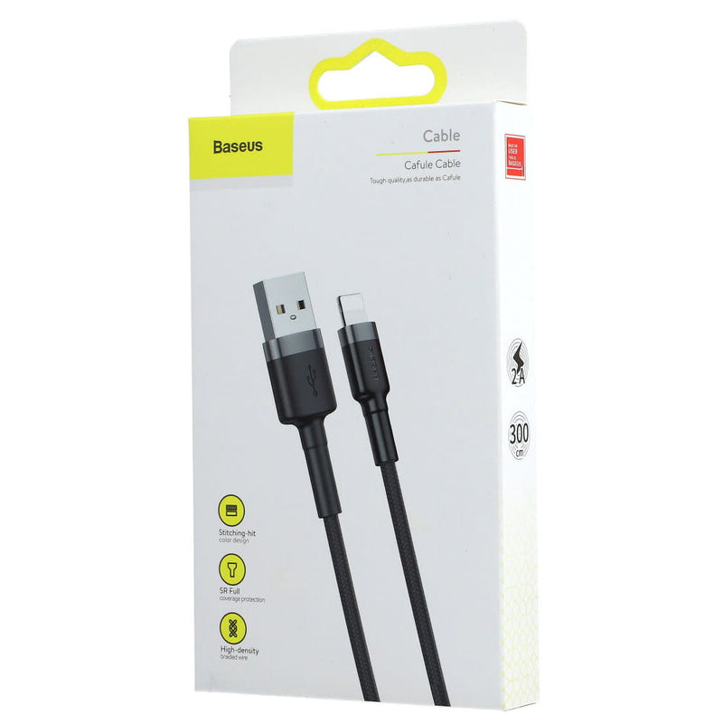 Baseus Cafule Kabel USB Für iP 2A 3m - Grau Schwarz (CALKLF-RG1)