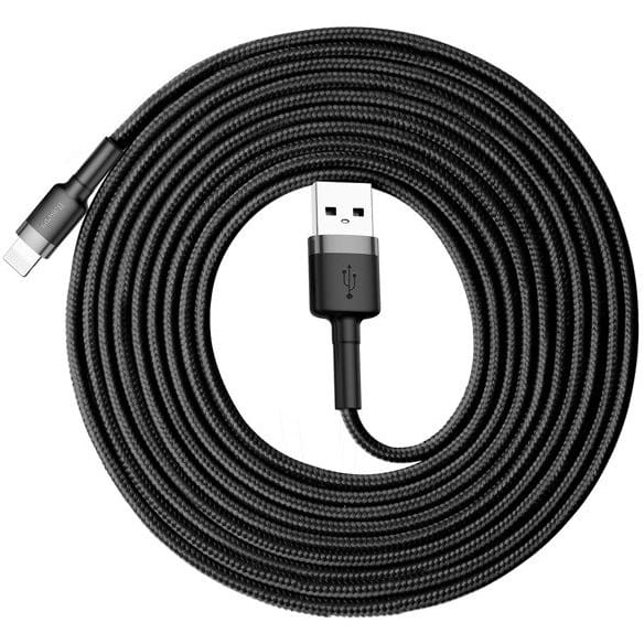 Baseus Cafule Kabel USB Für iP 2A 3m - Grau Schwarz (CALKLF-RG1)