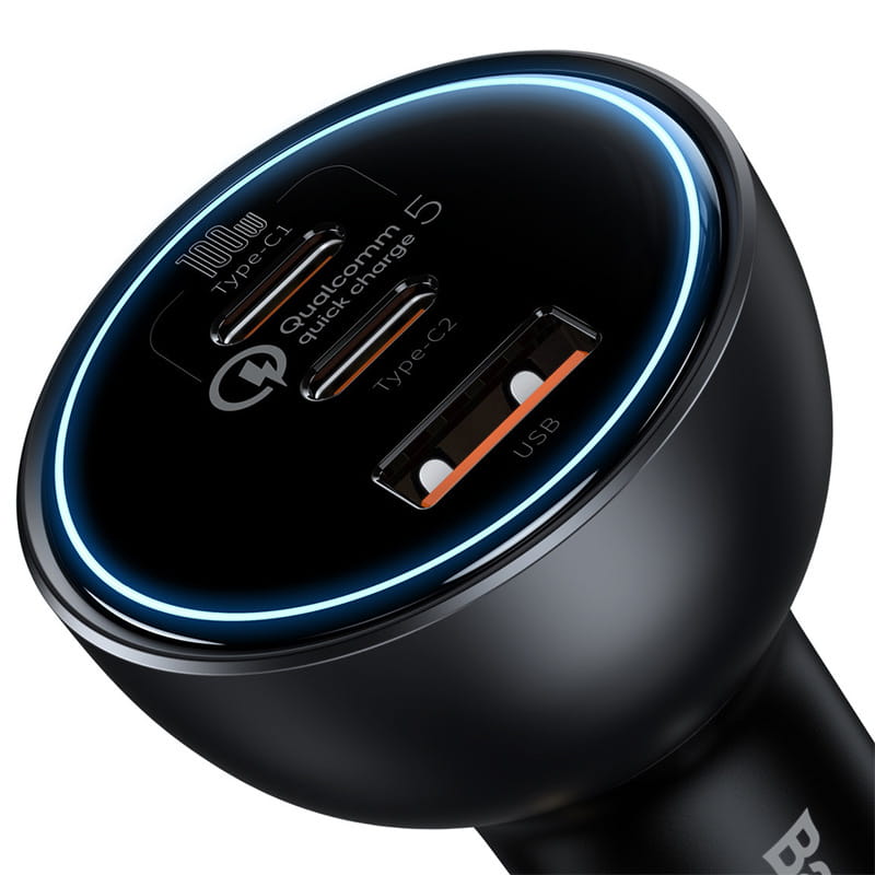 Baseus Qualcomm Quick Charge 5 Technologie Mehrport-Schnelllade-Autoladegerät C+C+U 160W Set - Grau (TZCCZM-0G)