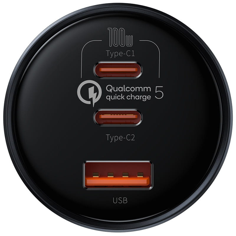 Baseus Qualcomm Quick Charge 5 Technologie Mehrport-Schnelllade-Autoladegerät C+C+U 160W Set - Grau (TZCCZM-0G)