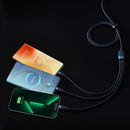 Baseus Flash Series Ⅱ Eins-für-Drei Schnellladekabel Typ-C zu M+L+C 100W 1.5m - Blau (CASS030203)