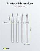 Goobay Ersatz-Lötspitzen-Set für AP 2 Lötstation, 4 Typen