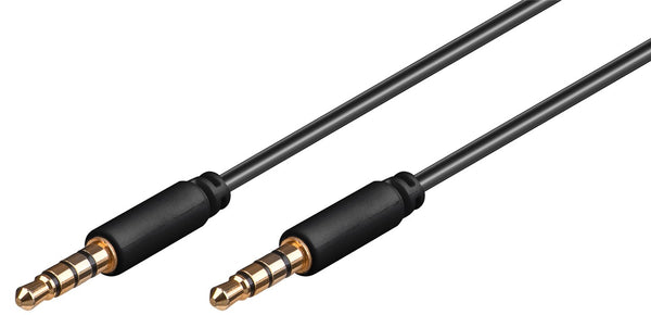 Goobay 3,5mm AUX auf 3,5mm AUX Kabel, 1,50m - Schwarz