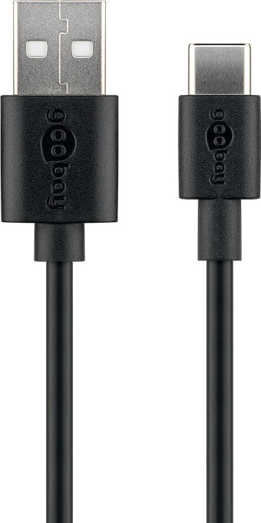 Goobay USB-A-auf-USB-C-Kabel 1 m, USB 2.0 – Schwarz