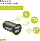 Goobay Dual-USB-Autoladegerät 3.1A - Schwarz