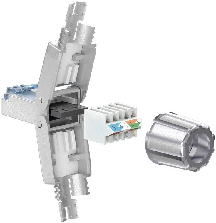 Goobay CAT 6A RJ45-Stecker, Feldkonfektionierbar, STP Geschirmt - Grau