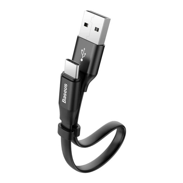 Baseus Nimble Flachkabel USB/USB-C-Kabel mit Halter 2A 0,23M schwarz (CATMBJ-01)
