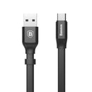 Baseus Nimble Flachkabel USB/USB-C-Kabel mit Halter 2A 0,23M schwarz (CATMBJ-01)