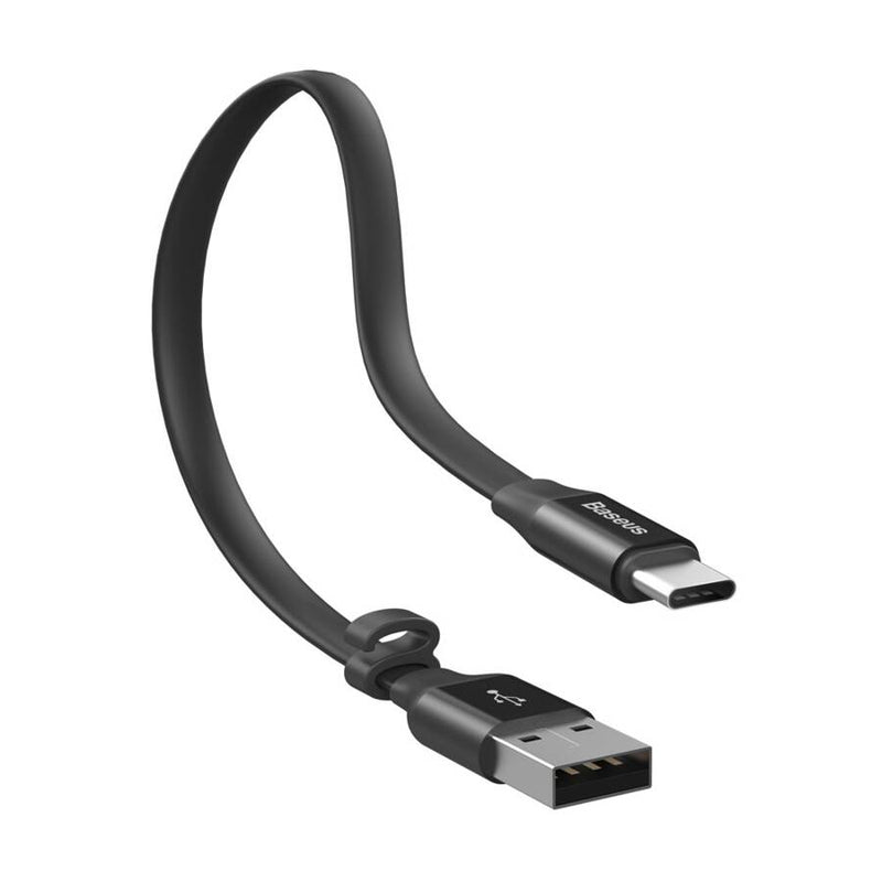 Baseus Nimble Flachkabel USB/USB-C-Kabel mit Halter 2A 0,23M schwarz (CATMBJ-01)