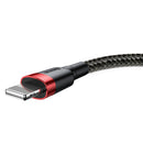 Baseus Kabel USB für iP 1,5 A 2 m Rot + Schwarz