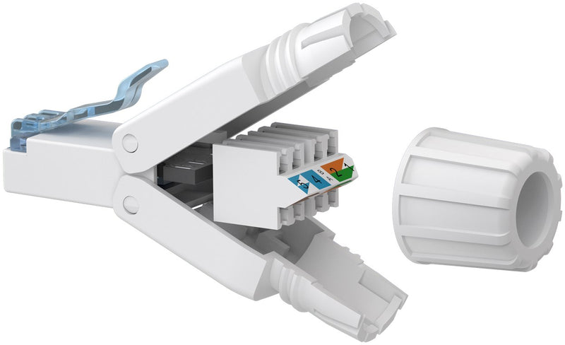 Goobay CAT 6A RJ45-Stecker, Feldkonfektionierbar, UTP Ungeschirmt - Weiß