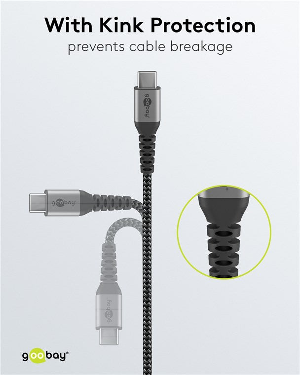 Goobay USB-C auf USB-C Kabel, 1m, USB 2.0 - Schwarz