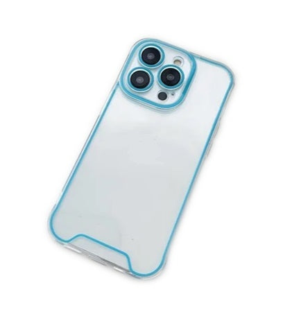 Transparente Neon Leuchtende Hülle Case für iPhone 15 Pro Max - Blau