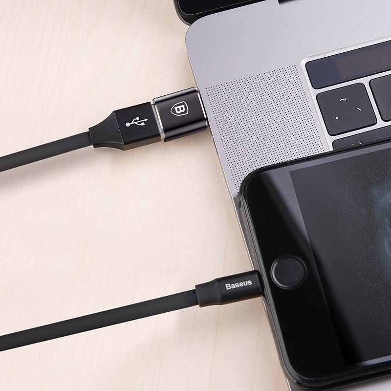 Baseus Mini USB-A / USB-C OTG Adapter Schwarz (CATOTG-01)