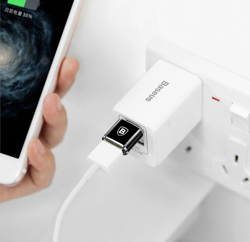 Baseus Mini USB-A / USB-C OTG Adapter Schwarz (CATOTG-01)