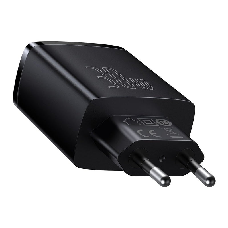 Baseus Compact Quick Charger 2U+C 30W EU Schwarz (CCXJ-E01)