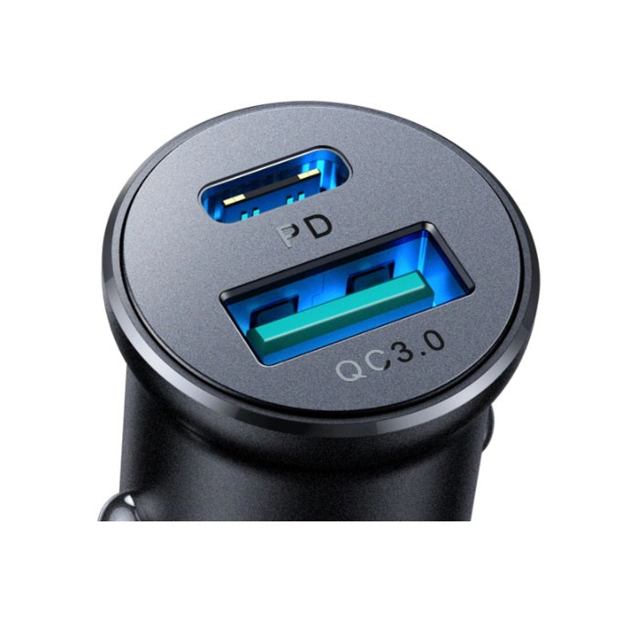 Joyroom 30W A+C mini Metal Car Charger Black (JR-CCN05)