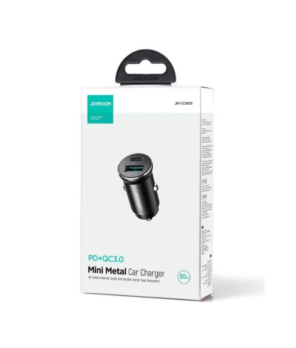 Joyroom 30W A+C mini Metal Car Charger Black (JR-CCN05)