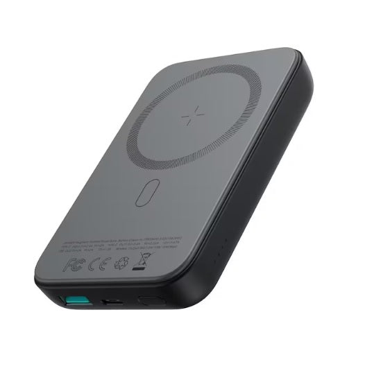 Joyroom 20W Mini magnetische kabellose Powerbank 10000mAh Schwarz mit USB auf Typ-C 0,25m Kabel-Weiß (JR-W020)