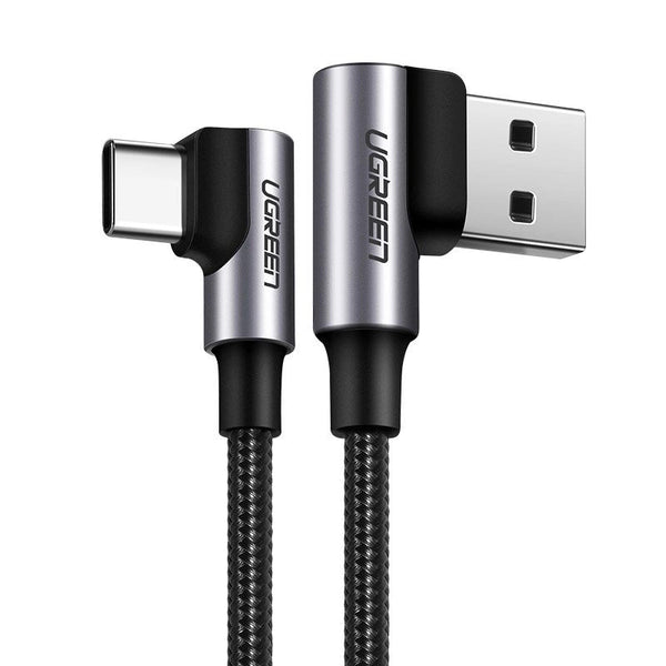 UGREEN Winkelkabel USB Kabel - USB Typ C Schnellladung 3.0 QC3.0 3 A 0.5m - Grau