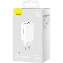 Baseus GaN5 Pro Schnellladegerät 2C+U 65W EU - Weiß (CCGP120202)