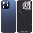 Back Glass + W/Small Component Vormontiert für iPhone 15 Pro Max (Blau Titan)