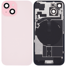 Back Glass + W/Small Component Vormontiert für iPhone 15 (Rosa)