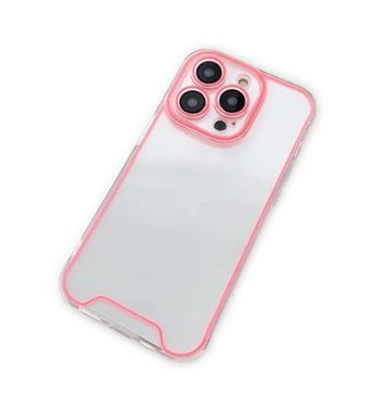 Transparente Neon Leuchtende Hülle Case für iPhone 15 - Rosa