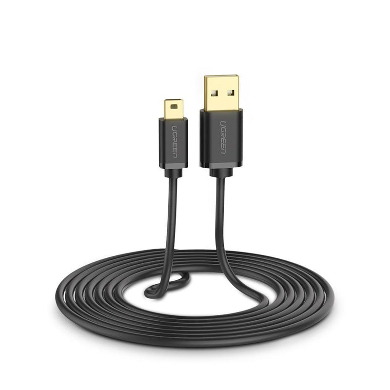 UGREEN 5-Pin vergoldetes USB Kabel - mini USB 0.5m - Schwarz