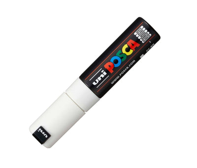 Posca Marker PC-8K mit Keilspitze, 8 mm, (1 Stück) – Weiß