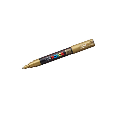 Posca Marker PC-1M mit runder Spitze, 0,70 mm, (1 Stück) – Gold, Schwarz
