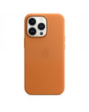 Offizielle Apple-Lederhülle für Magsafe für Apple iPhone 13 Pro – Goldbraun