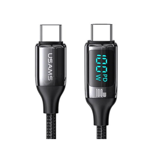 Usams U78 Type-C auf Type-C PD 100W PD Schnelllade- & Datenkabel 3m (SJ559USB01) - Schwarz
