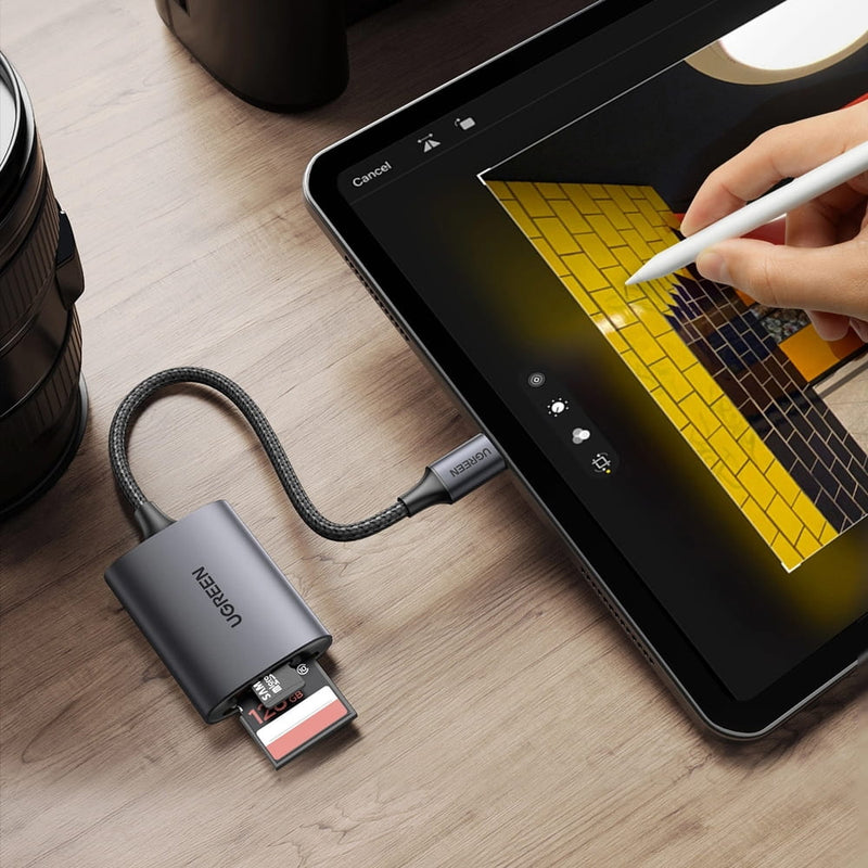 UGREEN USB C 5Gb/s SD/TF Kartenleser - Grau