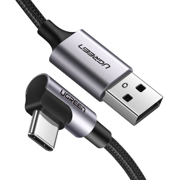 UGREEN USB-A gerade / USB-C Winkelkabel 3A 2m - Grau